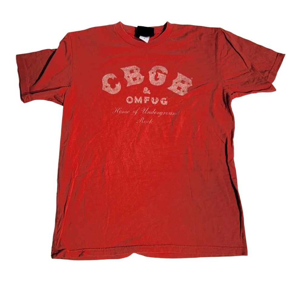 CBGB OMFUG Home of Underground Rock Red Graphic T-Shirt Small Made in USA